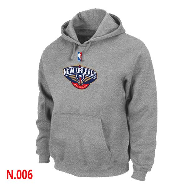 Mens New Orleans Pelicans L.Grey Pullover Hoodie - Click Image to Close
